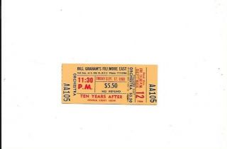 Ten Years After Ticket Stub Fillmore East Sept.  12 1969 Joshua Light Sho7