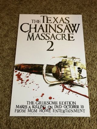 Texas Chainsaw Massacre 2 Mini Poster 13x19 Dvd Promo Tobe Hooper Leatherface