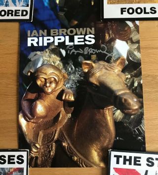 Ian Brown Ripples CD And Hand Signed Poster Stone Roses Autographed 2