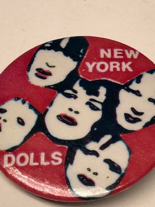 Vintage York Dolls Pinback Badge Button Pin Music