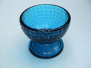 Viking Blue Glass Owl Fairy Lamp Light Bottom Base Only Candle Holder Vintage