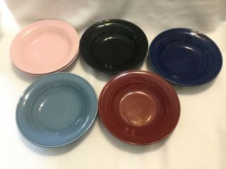 Nancy Calhoun Soup/cereal Bowls - Set Of 5 - Various Colors - Euc