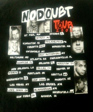 No Doubt Rock Steady 2002 Tour Concert T - Shirt / Shirt Gwen Stefani 5