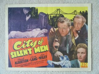 City Of Silent Men 1942 Hlf Sht Movie Poster Fld Frank Albertson Vg