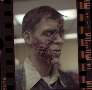Ha23h Vintage Day Of The Dead Zombie Horror Movie Actor Makeup Negative Photo