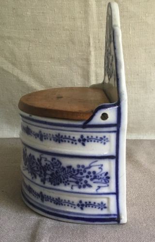 Antique Hanging Porcelain Blue/White SALT/SALZ box - Germany Annaburg 1874 - 1923 4