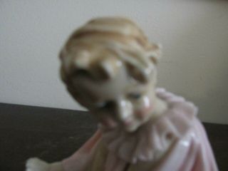 Vintage Karl Ens Volkstedt Germany Porcelain Figurine Little Girl In Pink Dress 3