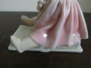 Vintage Karl Ens Volkstedt Germany Porcelain Figurine Little Girl In Pink Dress 4