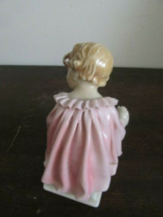 Vintage Karl Ens Volkstedt Germany Porcelain Figurine Little Girl In Pink Dress 5