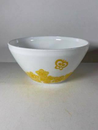 Vintage Charm Inspired By Pyrex Set Of 3 Bowls Yellow White Flowers Butterflies 6