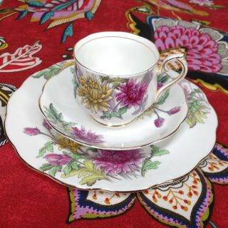 Royal Albert Flower of the Month Series Tea Cup Saucer Plate Set Chrysanthemum 8