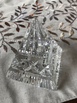 Waterford Crystal Pyramid Paperweight 3 1/2 Inches Tall