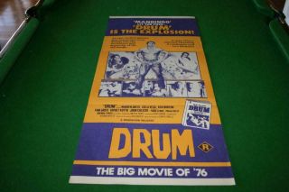 Drum Warren Oates 1976 Australian Daybill Movie Poster Very Good Cond
