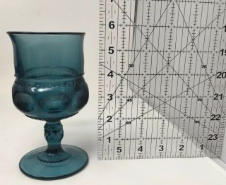 Vintage 60’s Indiana Glass Smokey Blue Kings Crown Goblets (11) Water Wine 6oz