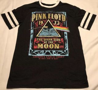 Liquid Blue Men Pink Floyd Dark Side Of The Moon 1973 Shirt Striped Sleeves Sz M