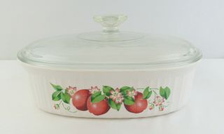 Vintage Corning Ware " Delicious French White " 2.  8 Liter Oval Casserole Dish