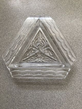Lalique Cendrier Phalenes Art Deco Triangle Butterfly Dish Bowl Dresser Tray