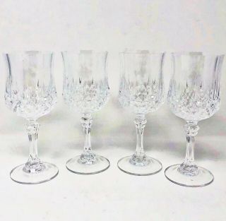 Small Cut Crystal Goblets Wine Glasses Set Of 4 Stemware Holiday Parties Gift
