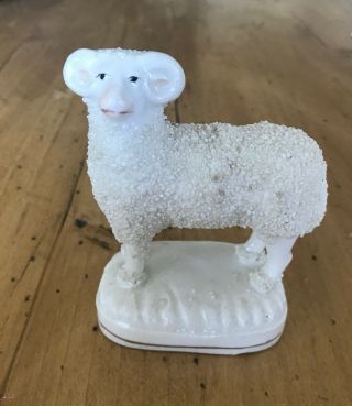 Antique Rare Staffordshire Standing Sheep Lamb Ram Figurine Statue 4 Inch