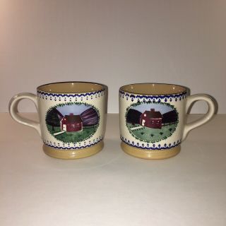 Nicholas Mosse Pottery - 2 Landscape Pattern Farmhouse Mugs