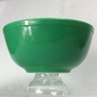 Vintage 1940s Pyrex 403 Primary Green Unmarked Early 2.  5 qt Glass Mixing Bowl 2