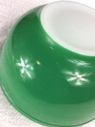 Vintage 1940s Pyrex 403 Primary Green Unmarked Early 2.  5 qt Glass Mixing Bowl 5