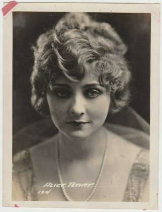 Alice Terry Circa 1921 Fox Tone Print Fox Co 3x4 Real Photograph Of Actress E5