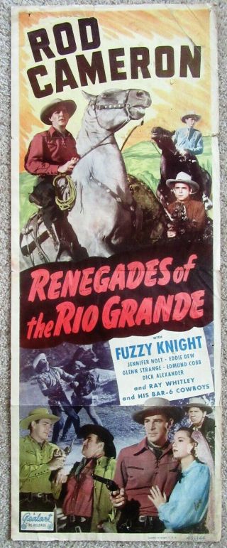 Renegades Of The West R49 Insrt Movie Poster Fld Rod Cameron Good