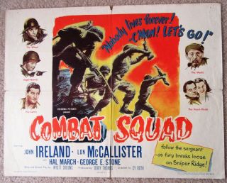 Combat Squad 1953 Hlf Sht Movie Poster Fld John Ireland Vg