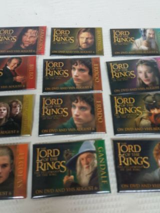 Lord Of The Rings Walmart Movie Advertisement Buttons Pin Backs 12,