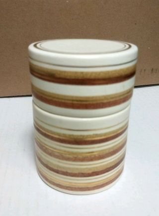 Mcm Mid Century Modern Sascha Brastoff Pottery Ceramic Striped Covered Jar W Lid