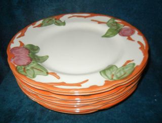 (9) Vintage 10 3/4 " Franciscan China Apple Dinner Plates Made In England 1