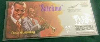 Louis Louie Armstrong Orleans Jazz Fest Cachet Envelope Limited Edition