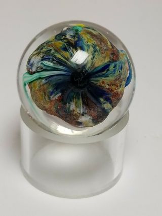 Stunning Art Glass Marble Ocean Sea Coral Reef With Base Signed By Doug Sweet 5