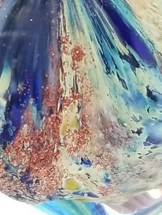 Stunning Art Glass Marble Ocean Sea Coral Reef With Base Signed By Doug Sweet 7