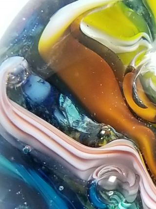 Stunning Art Glass Marble Ocean Sea Coral Reef With Base Signed By Doug Sweet 8