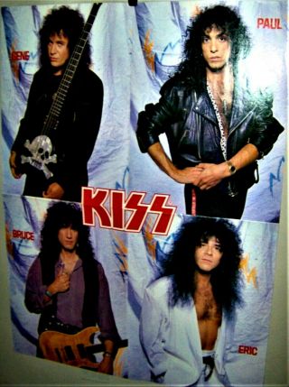 Kiss Group Shot Full Color Poster Eric Carr Bruce Kulick Paul Stanley Gene Simmo