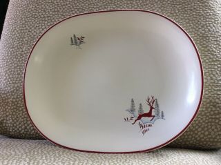 Stockholm Crown Devon Fieldings Platter Made In England Deer Red Rim