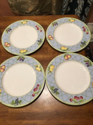Set Of 4 Mikasa Optima Fruit Rapture Dinner Plates Vg