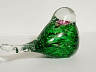 Art Glass Hand Made Bird Figurine Paperweight Green Paperweight Murano Style 7