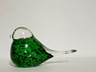 Art Glass Hand Made Bird Figurine Paperweight Green Paperweight Murano Style 8
