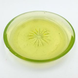 Vintage Maybe Uranium Glass Lime Green Serving Bowl Or Ashtray Star Design