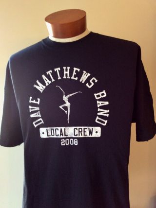 Dave Mathews Band Tour 2008 Local Crew Shirt 2xl Black New/never Worn