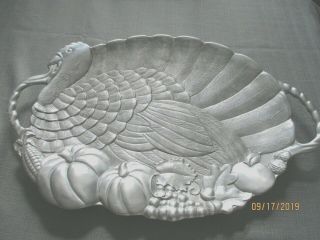 Gorham 1831 Metal Serveware Turkey Platter,  24/1/4” X 16 1/2 " X 1 " Thanksgiving