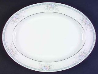 Noritake Silk Garland 13 5/8 " Oval Serving Platter 466330