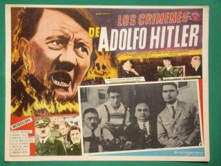 Life Of Adolf Hitler Documentary War Art Spanish Mexican Lobby Card 1