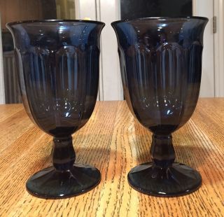 Set Of 2 Noritake Provincial - Colonial (dark) Blue Iced Tea Glasses - 6 3/8 "