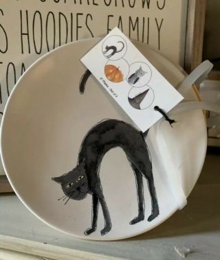 Rae Dunn Halloween Plates Scaredy Cat,  Whowho,  Witchy,  Trick Or Treat Set Of 4