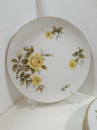 6 Harmony House Fine China Yellow Rose 10 1/4 " Dinner Plate