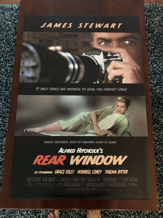 Rear Window R97 Double Sided Movie Poster 27x40” Alfred Hitchcock